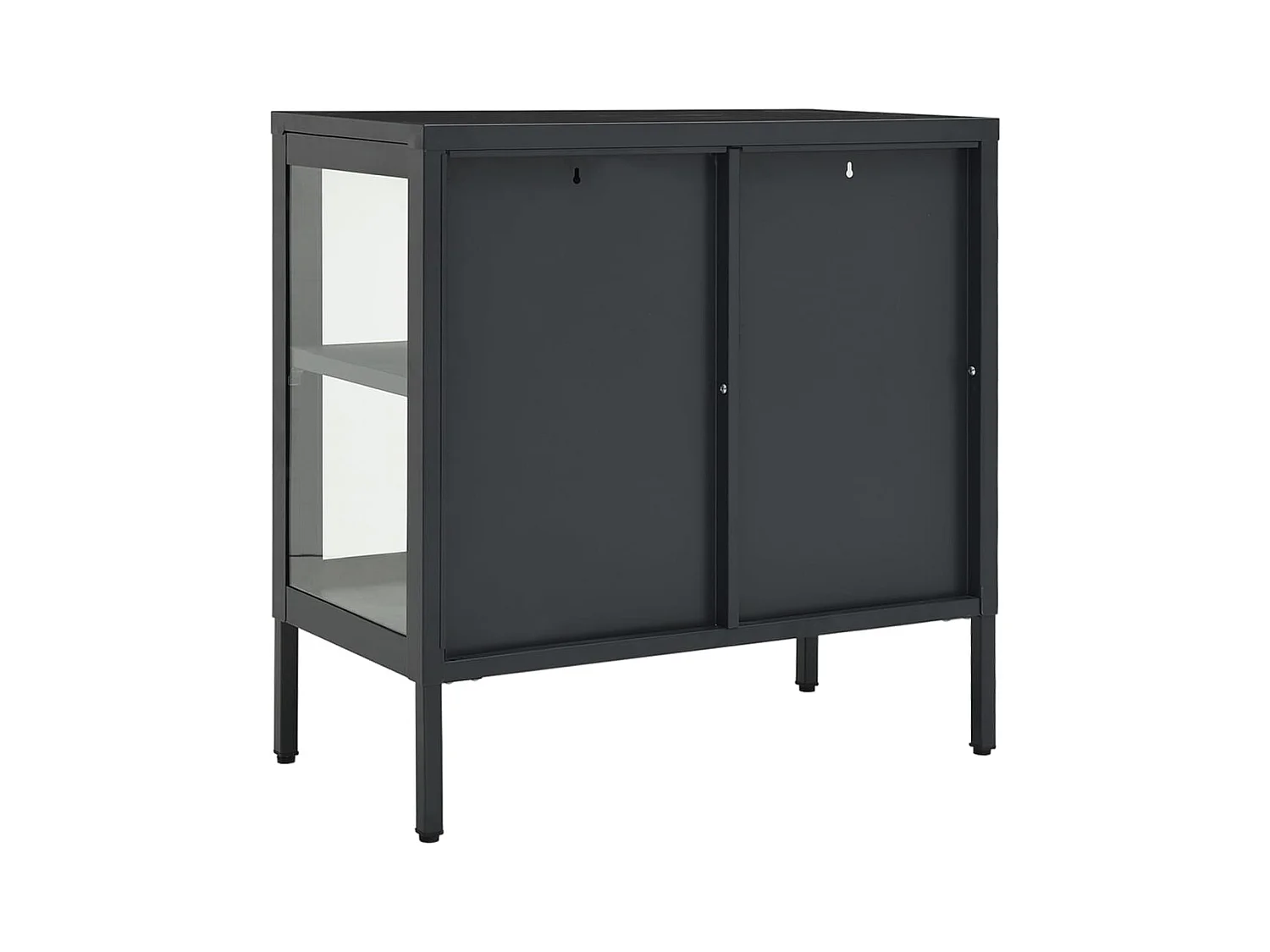 Buffet Anthracite 70x35x70 cm Acier et verre