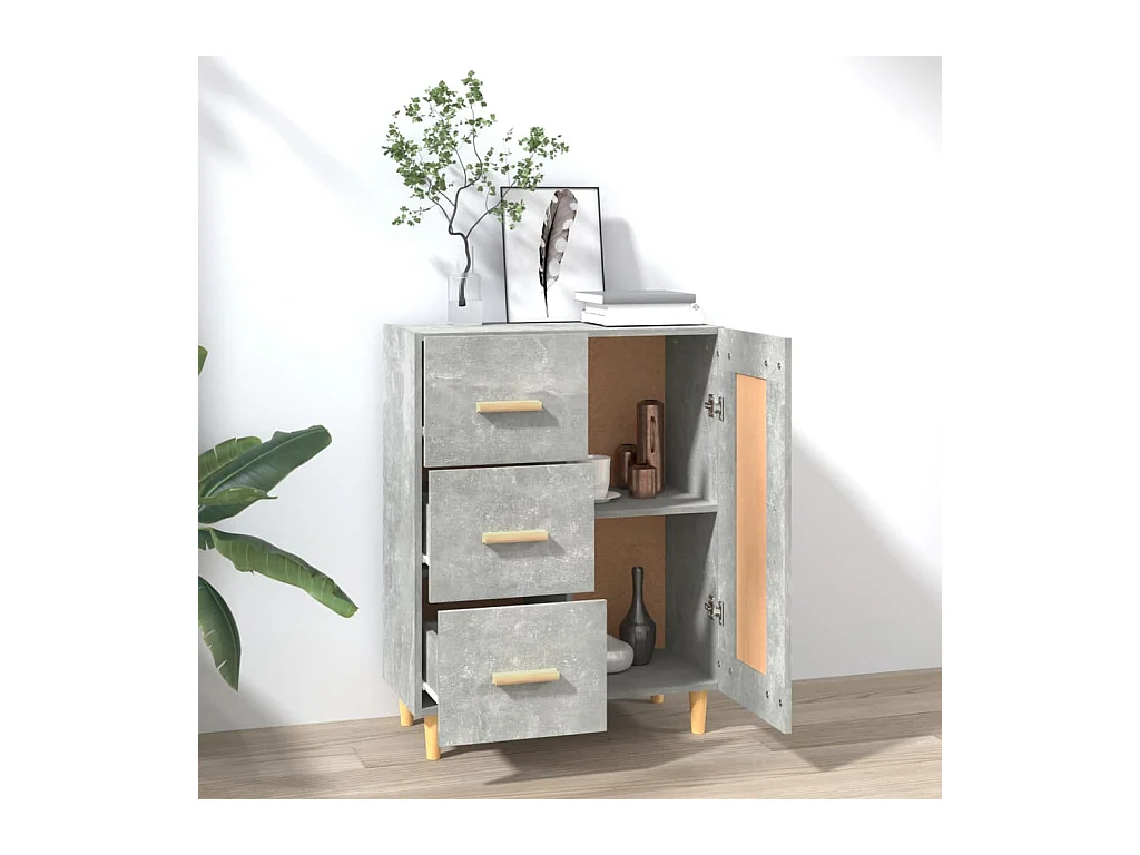 Aparador Gris Hormigón 69,5x34x90 cm Madera de Ingeniería