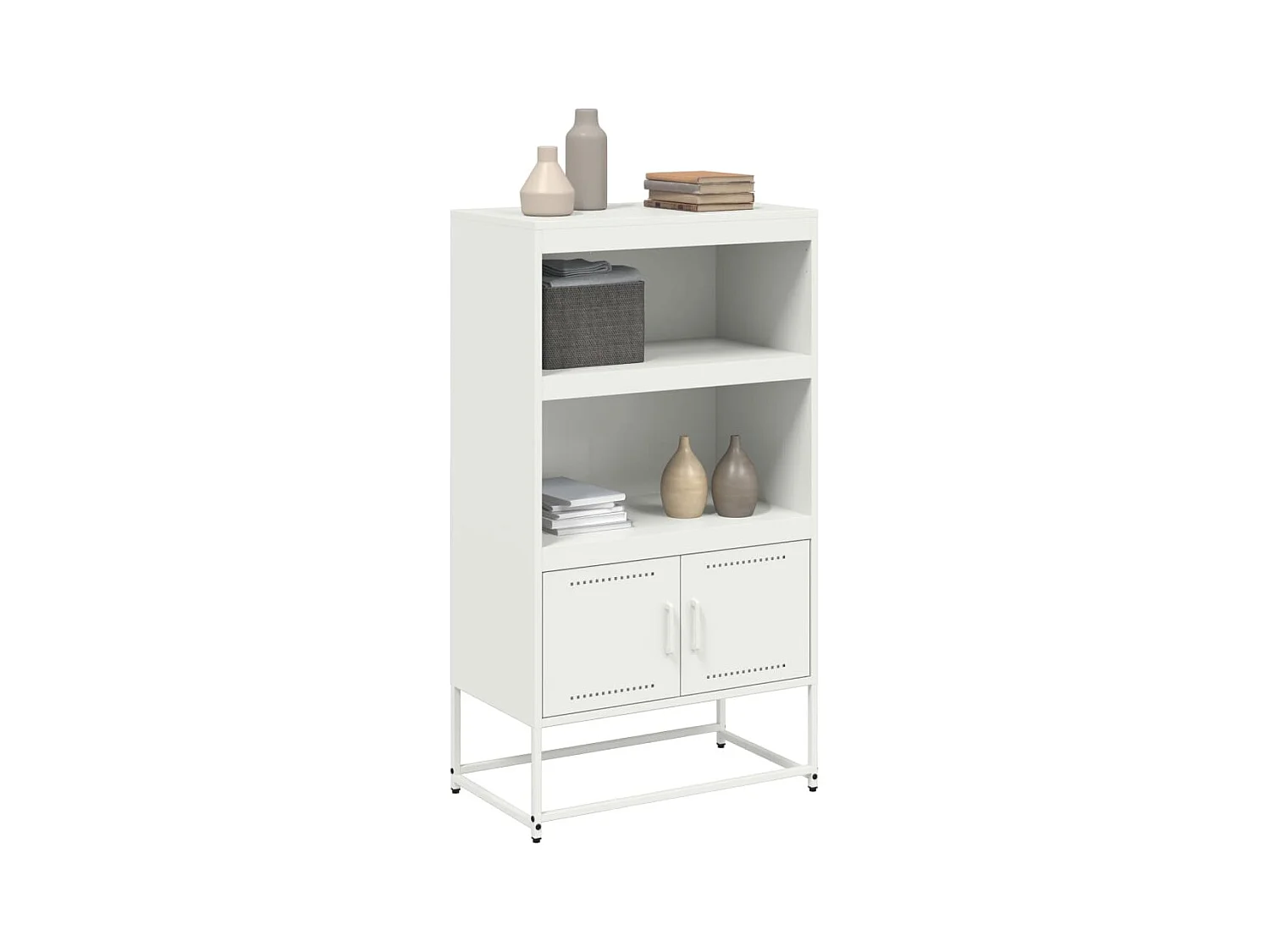 Buffet haut blanc 68,5x38,5x123,5 cm acier
