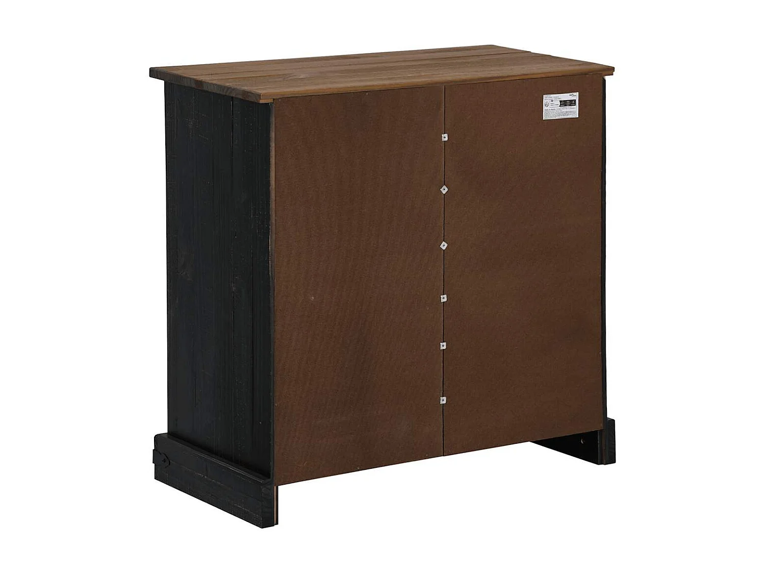 Buffet HALDEN porte coulissante noir 80x40x80 cm bois massif