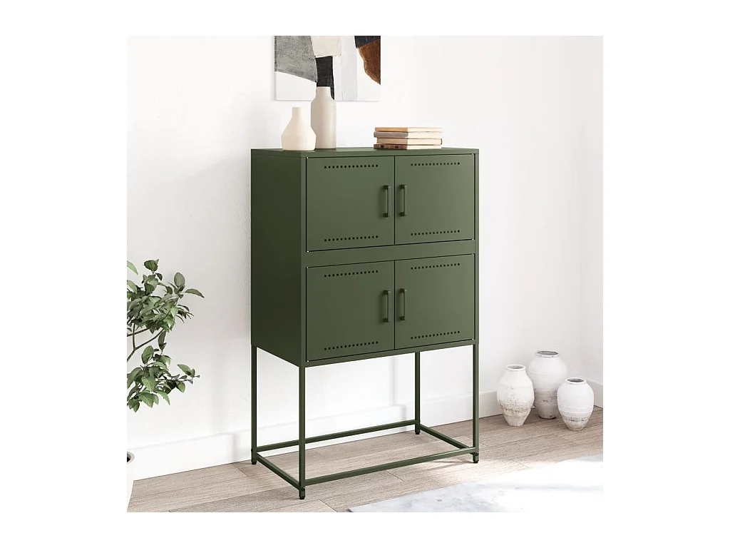 Buffet vert olive 68,5x38,5x107 cm acier