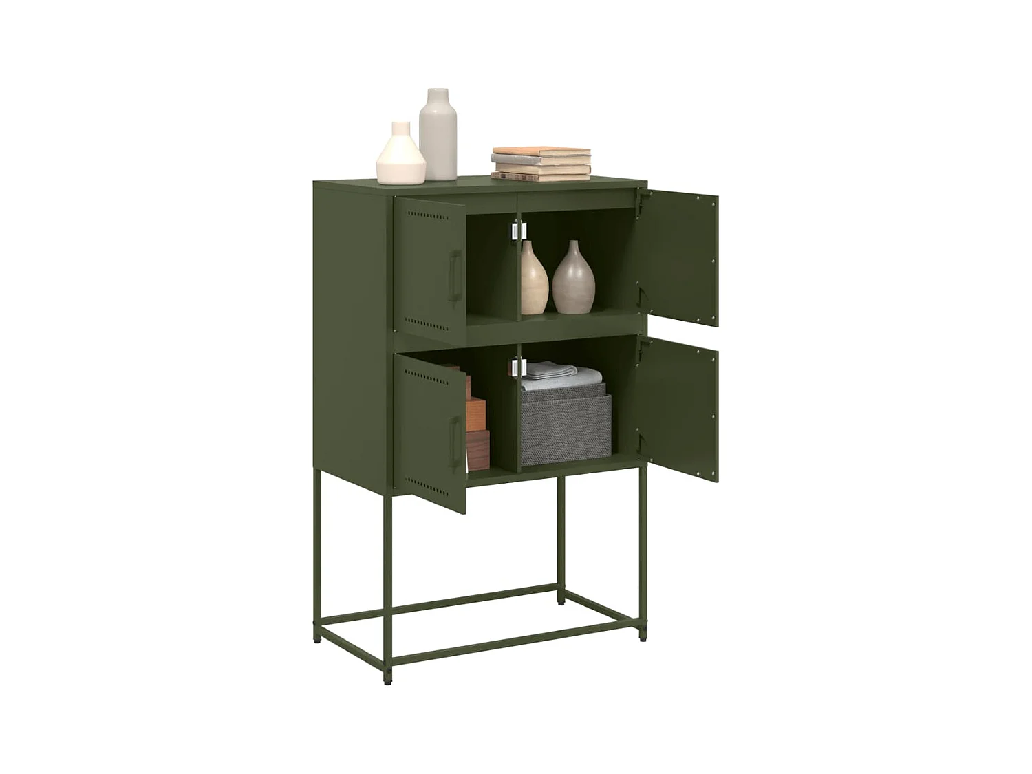 Buffet vert olive 68,5x38,5x107 cm acier