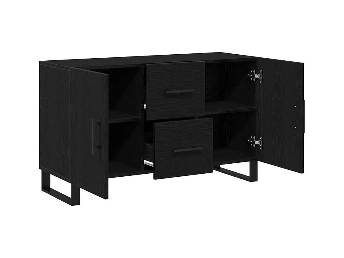 Credenza in rovere nero 100x36x60 cm in legno ingegnerizzato