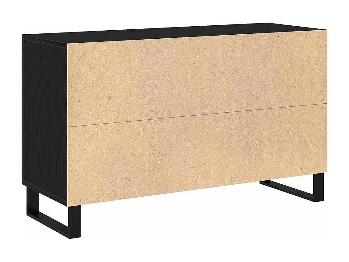 Buffet Noir Chêne 100x36x60 cm Bois d'ingénierie