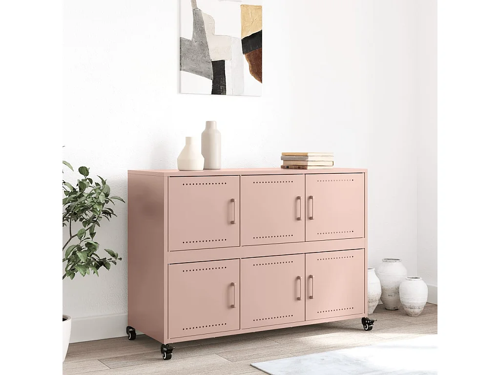 Buffet rose 100,5x39x72 cm acier