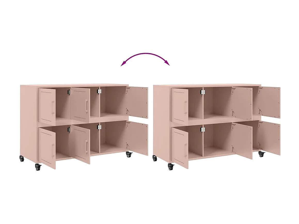 Buffet rose 100,5x39x72 cm acier