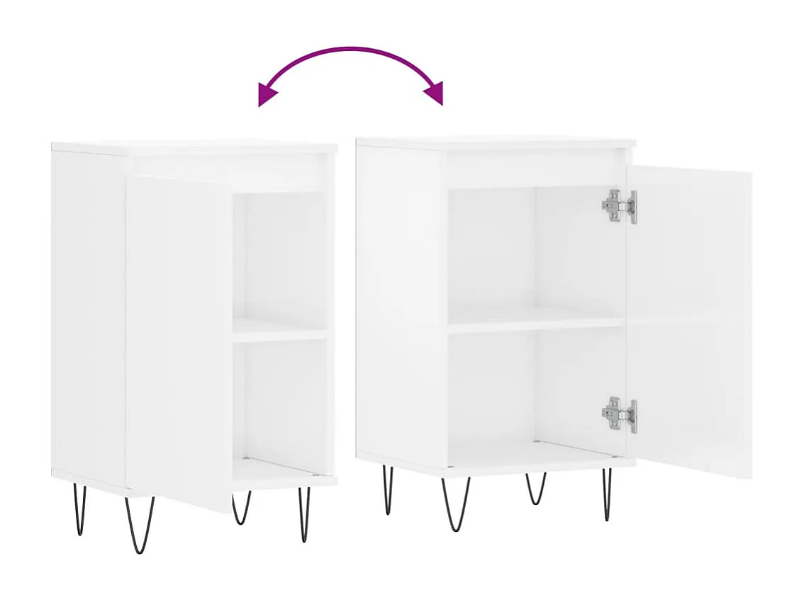 Buffets 2 pcs blanc brillant 40x35x70 cm bois d'ingénierie