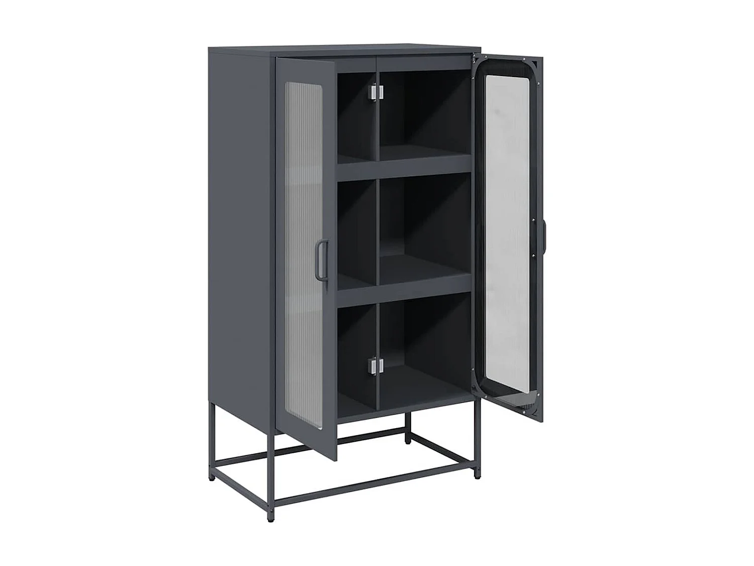Buffet haut anthracite 68x39x123 cm acier