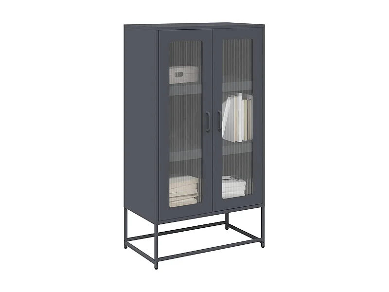 Credenza alta antracite 68x39x123 cm acciaio