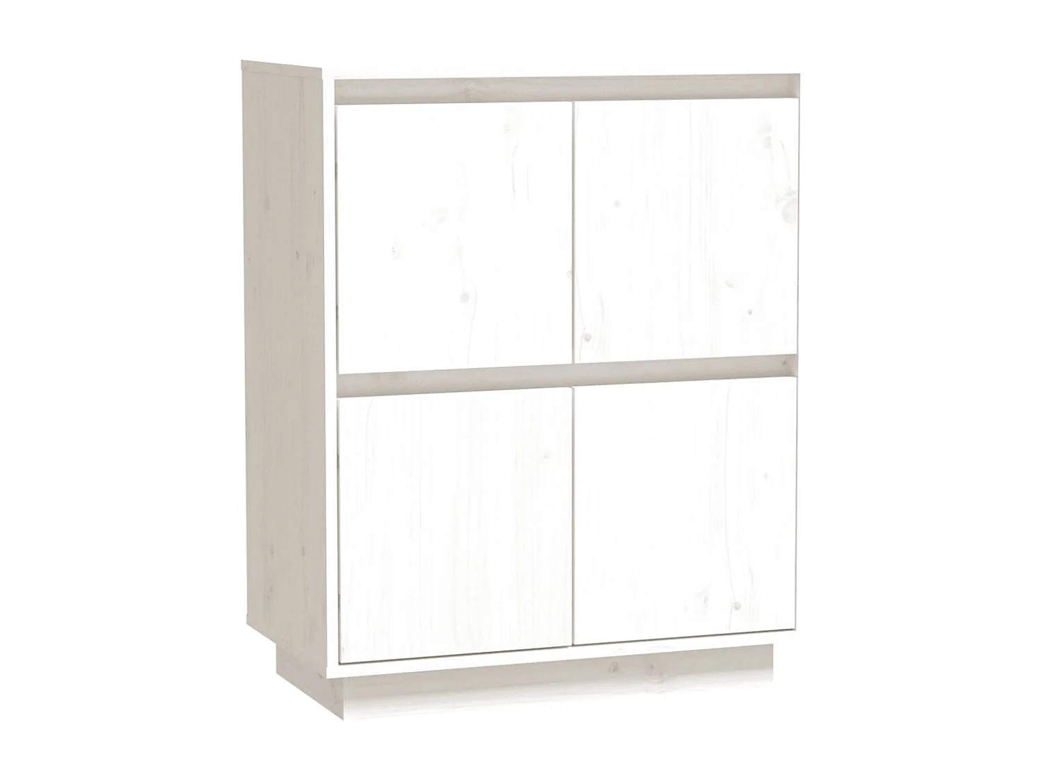 Buffet Blanc 60x34x75 cm Bois massif de pin