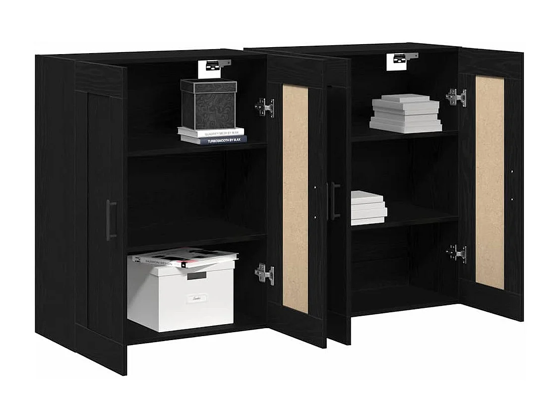 Armoires murales 2 pcs Chêne noir Bois d'ingénierie
