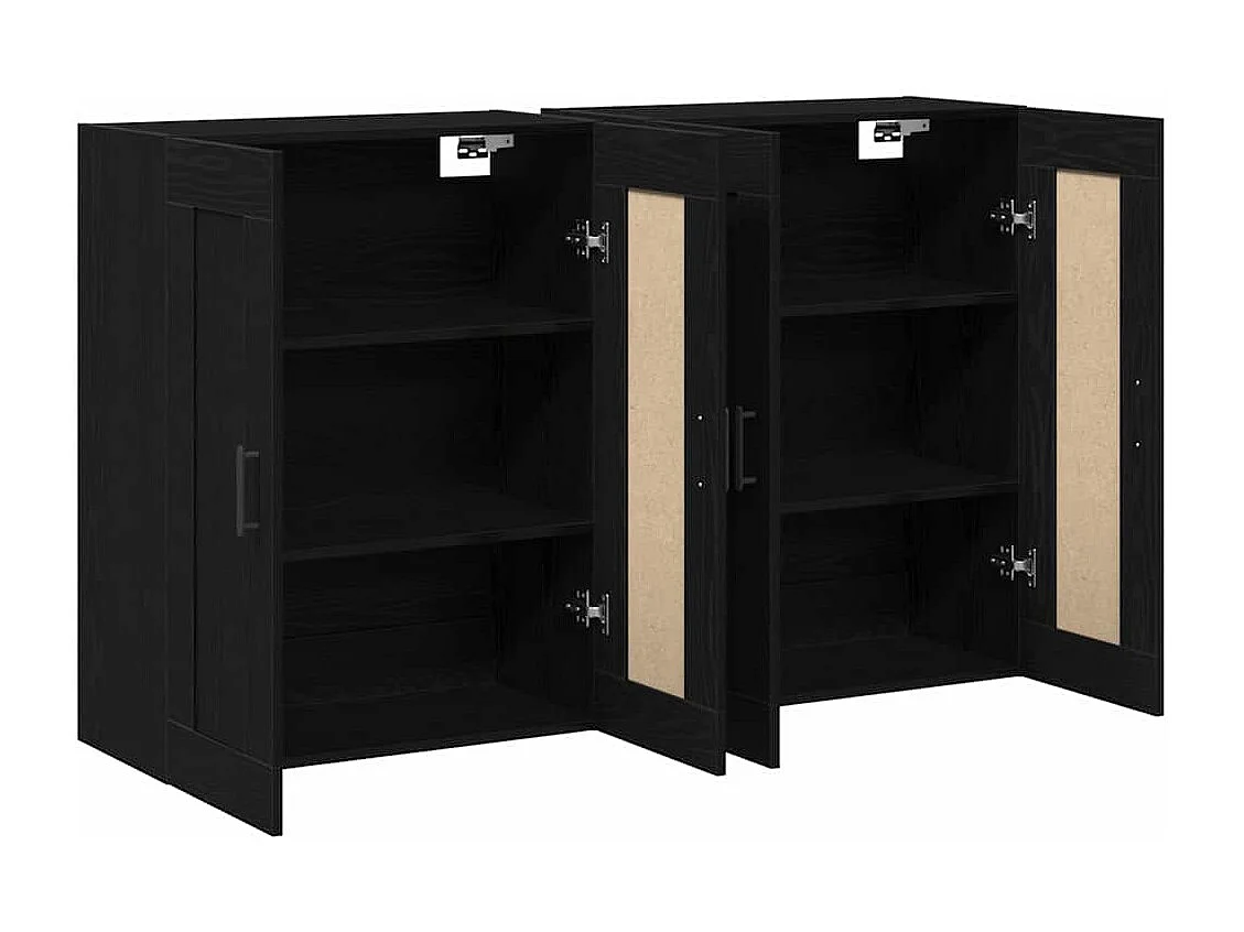 Armoires murales 2 pcs Chêne noir Bois d'ingénierie