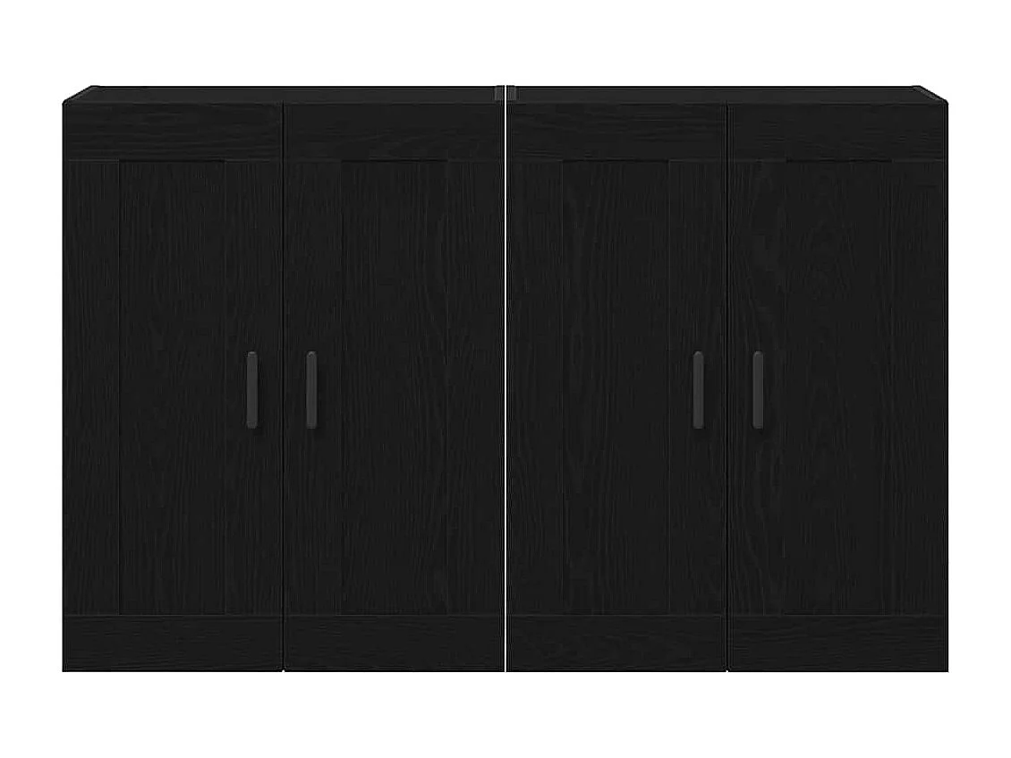 Armoires murales 2 pcs Chêne noir Bois d'ingénierie