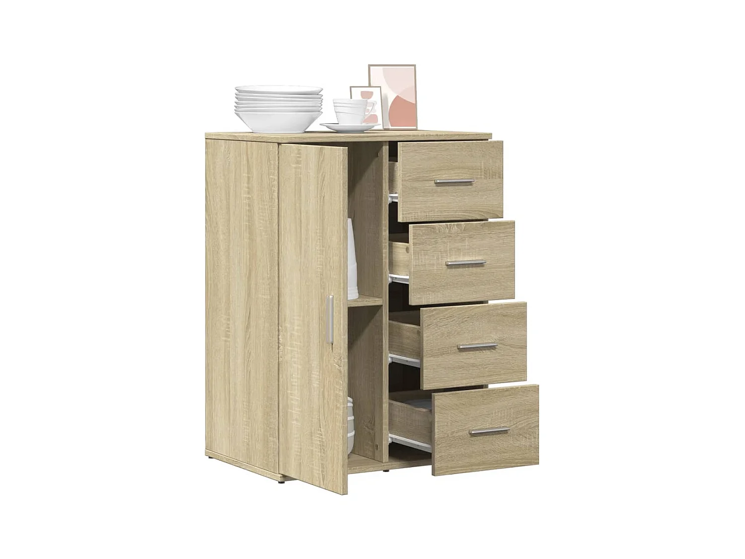 Buffet chêne sonoma 59x39x80 cm bois d'ingénierie