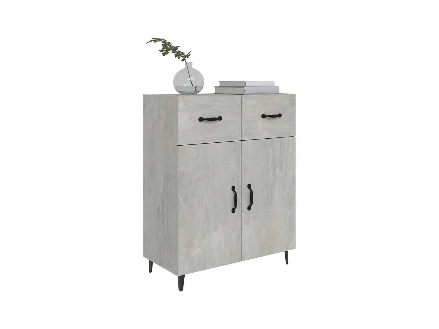 Buffet gris béton 69,5x34x90 cm bois d'ingénierie