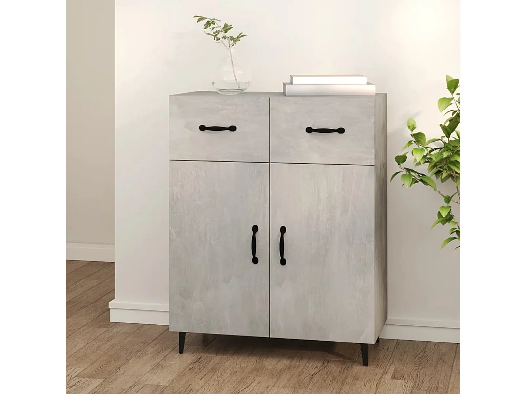 Betongrijs dressoir 69,5x34x90 cm bewerkt hout