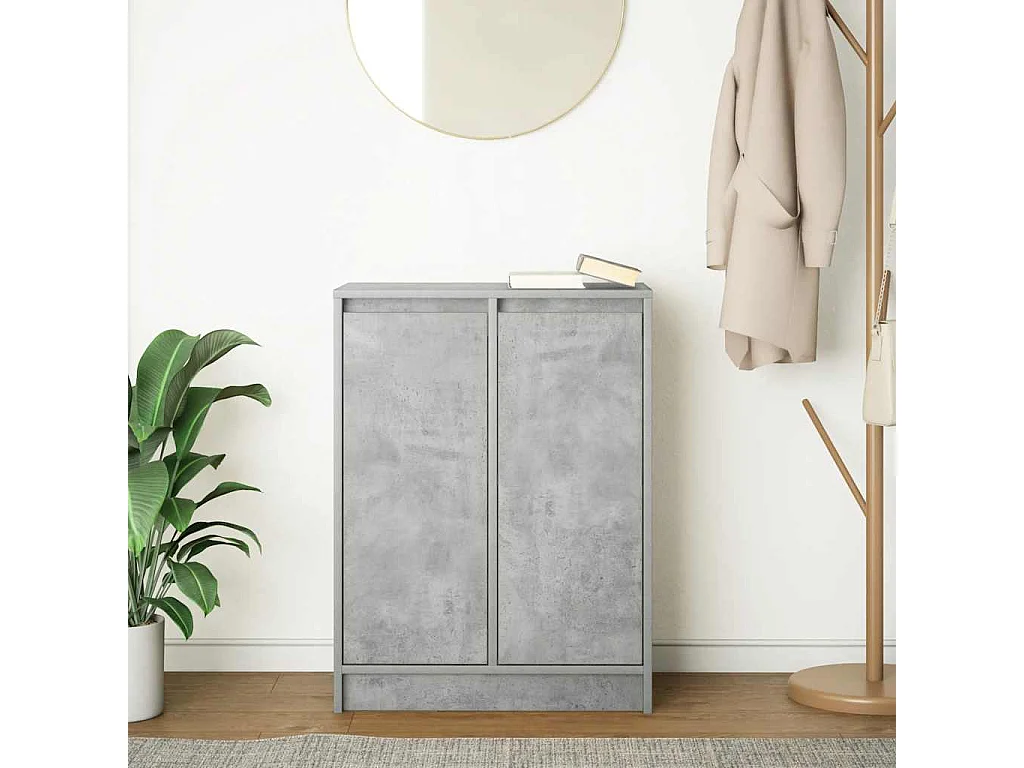 Buffet gris béton 57x34x76 cm bois d'ingénierie