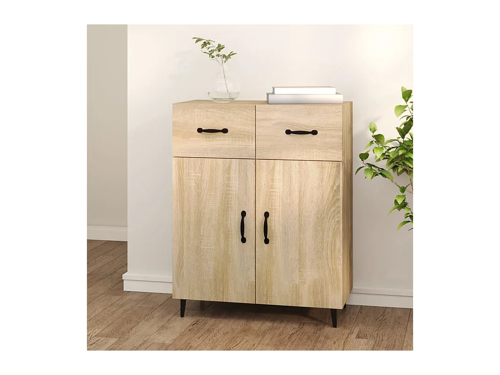 Buffet chêne sonoma 69,5x34x90 cm bois d'ingénierie
