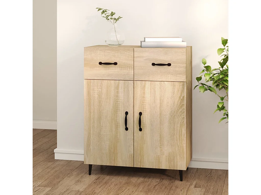 Credenza in rovere Sonoma 69,5x34x90 cm in legno ingegnerizzato