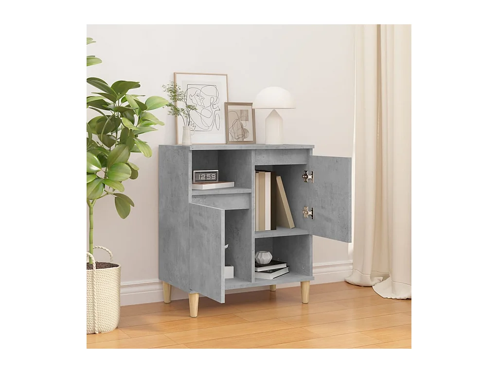 Buffet Gris béton 60x35x70 cm Bois d'ingénierie