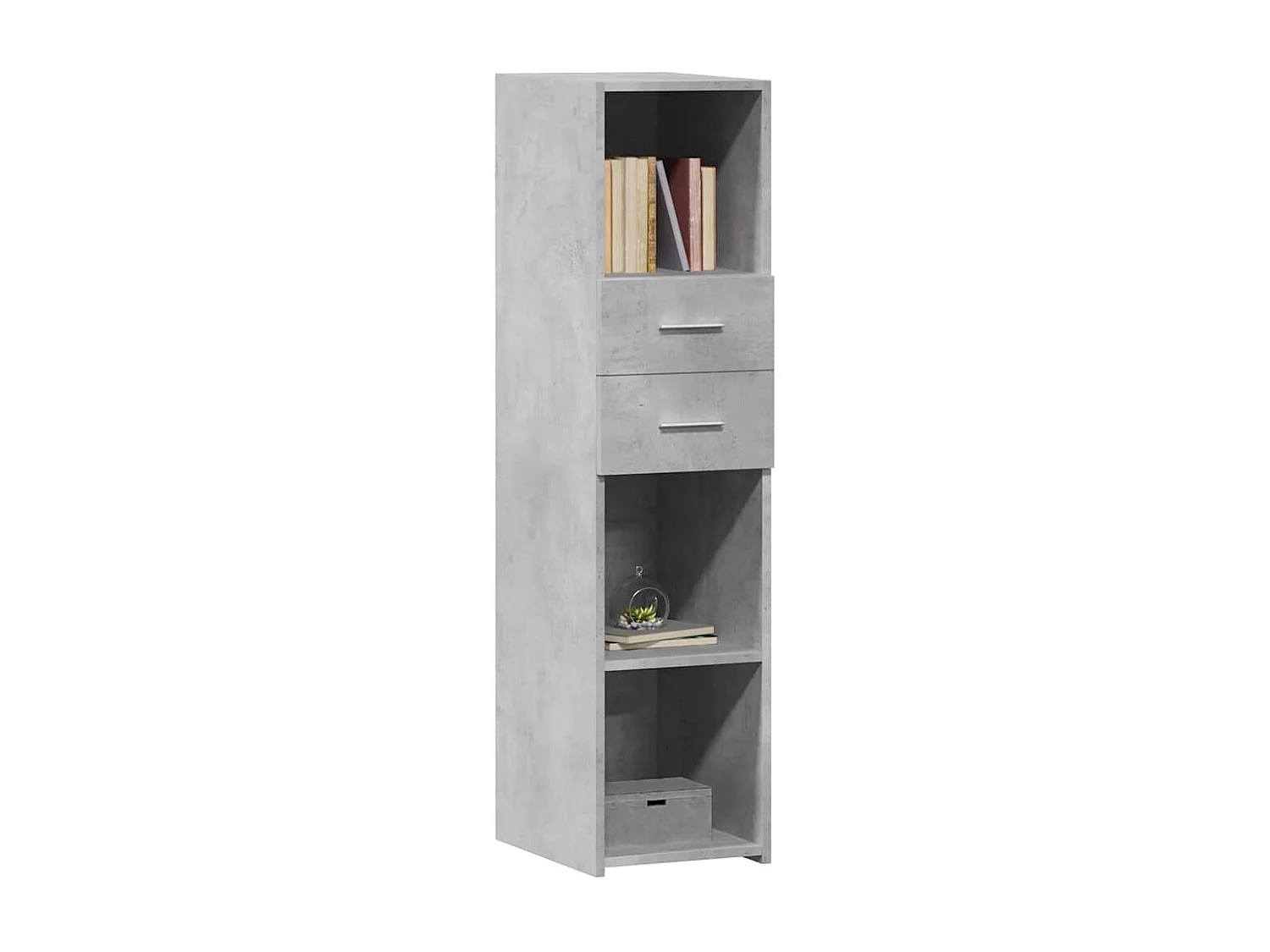 Buffet haut gris béton 30x42,5x124 cm bois d'ingénierie