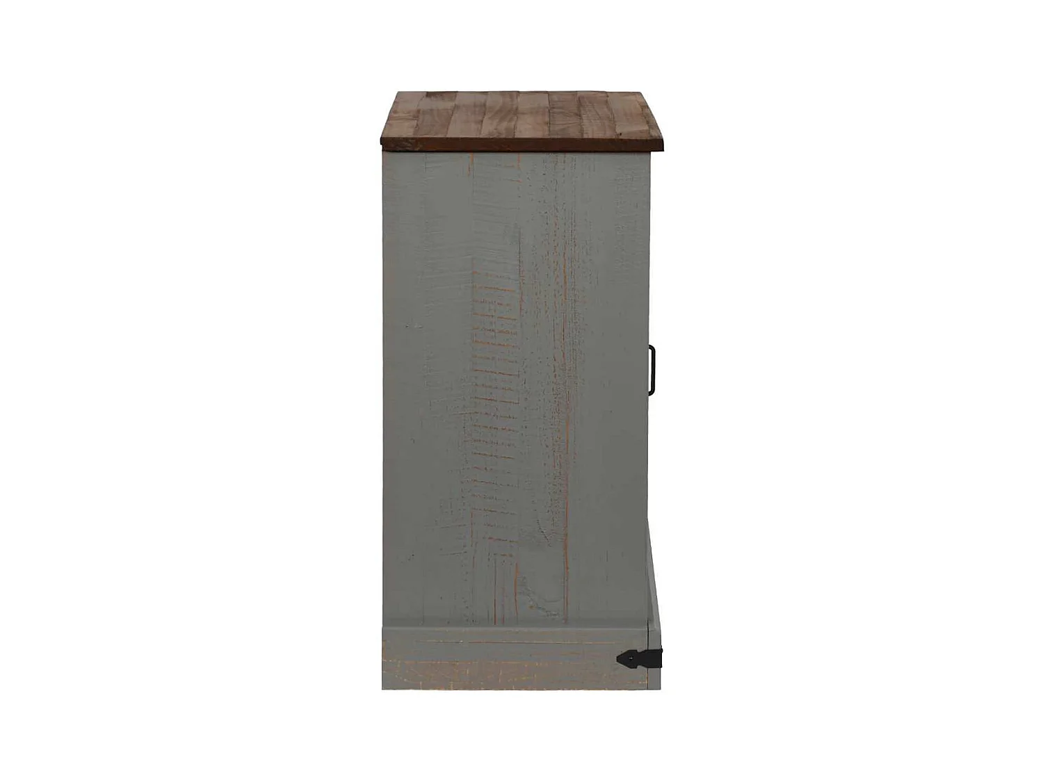 Buffet HALDEN porte coulissante gris 80x40x80 cm bois massif