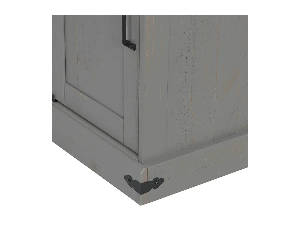 Buffet HALDEN porte coulissante gris 80x40x80 cm bois massif