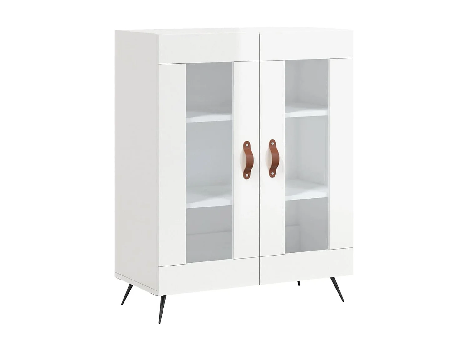 Credenza Bianco lucido 69,5x34x90 cm Legno composito