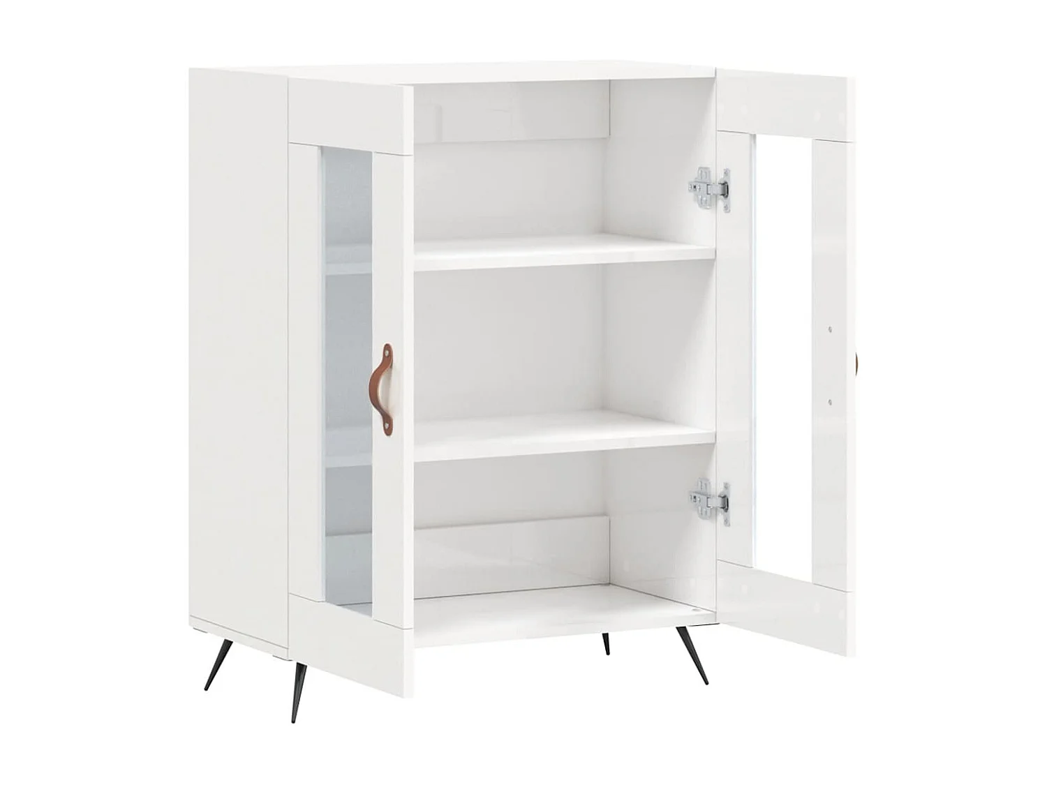 Credenza Bianco lucido 69,5x34x90 cm Legno composito