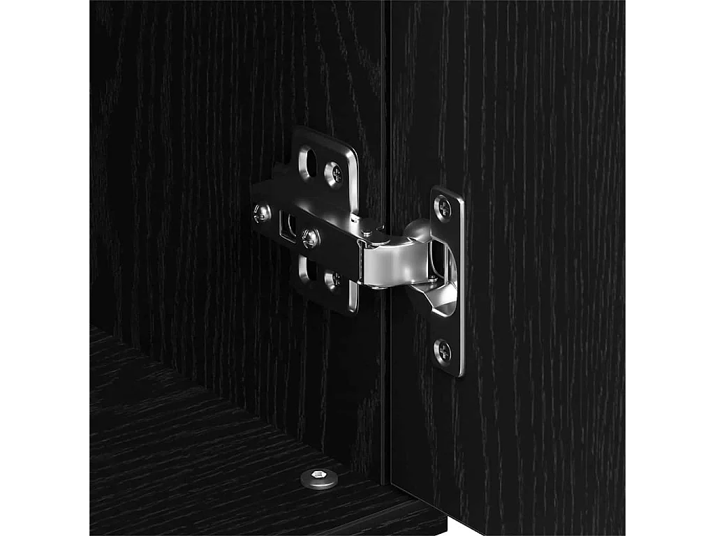 Buffet Noir Chêne 101,5x35x70 cm Bois d'ingénierie