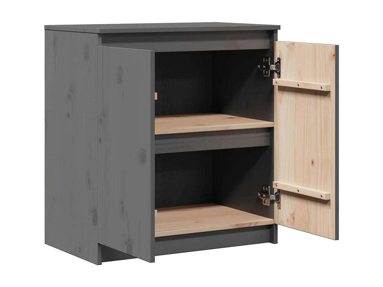 Armoire latérale gris 60x36x65 cm bois de pin massif