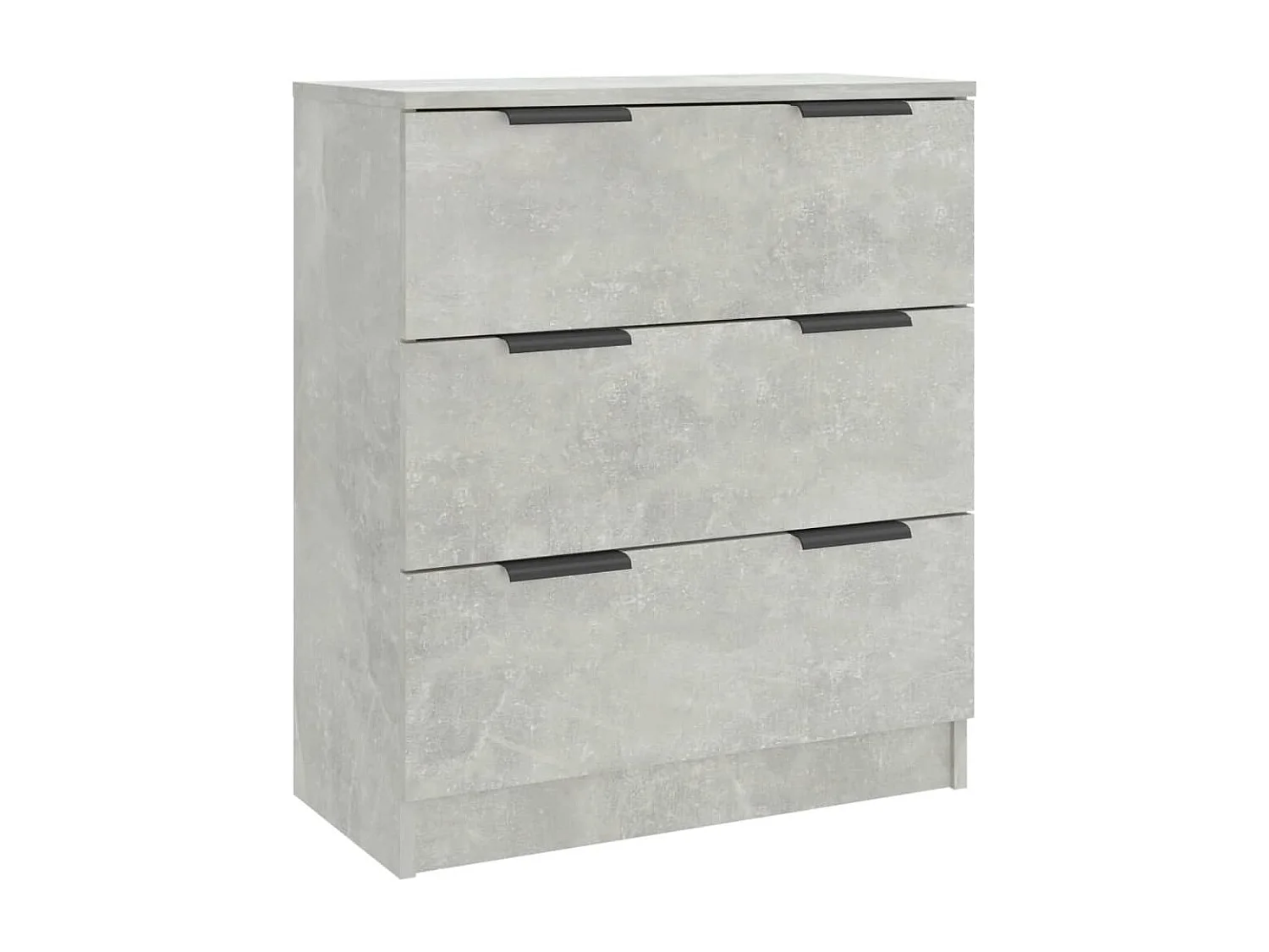 Buffets 3 pcs gris béton bois d'ingénierie