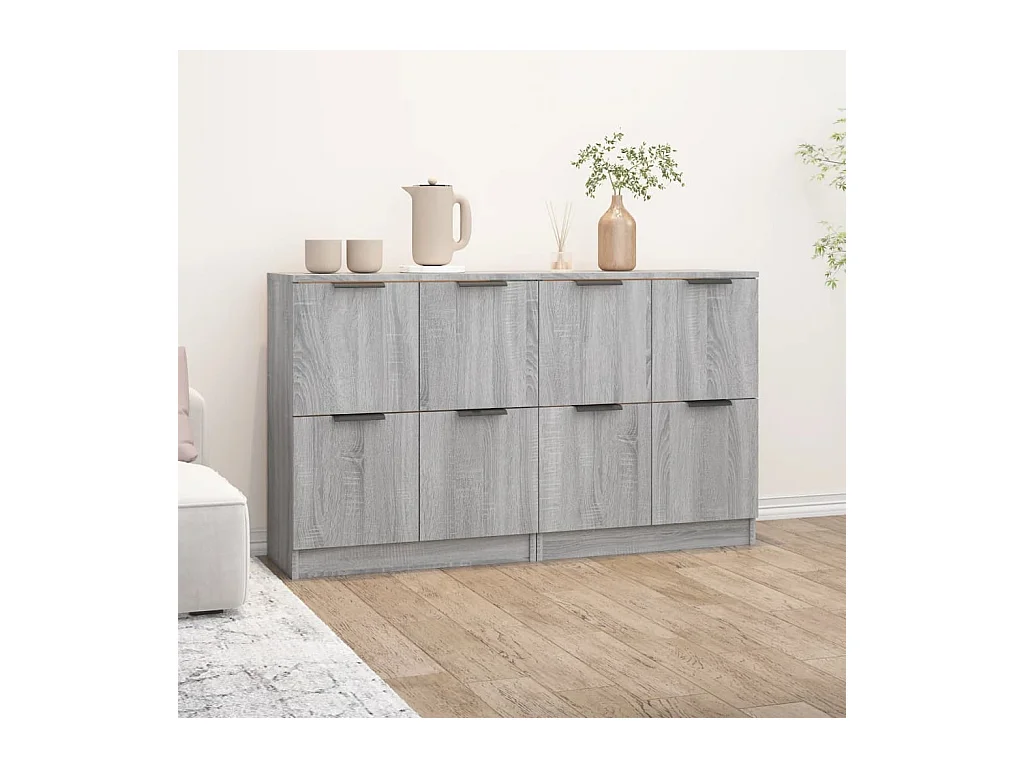 Buffets 2 pcs Sonoma gris 60x30x70 cm Bois d'ingénierie