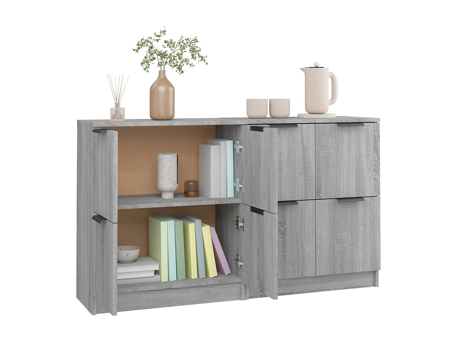 Buffets 2 pcs Sonoma gris 60x30x70 cm Bois d'ingénierie