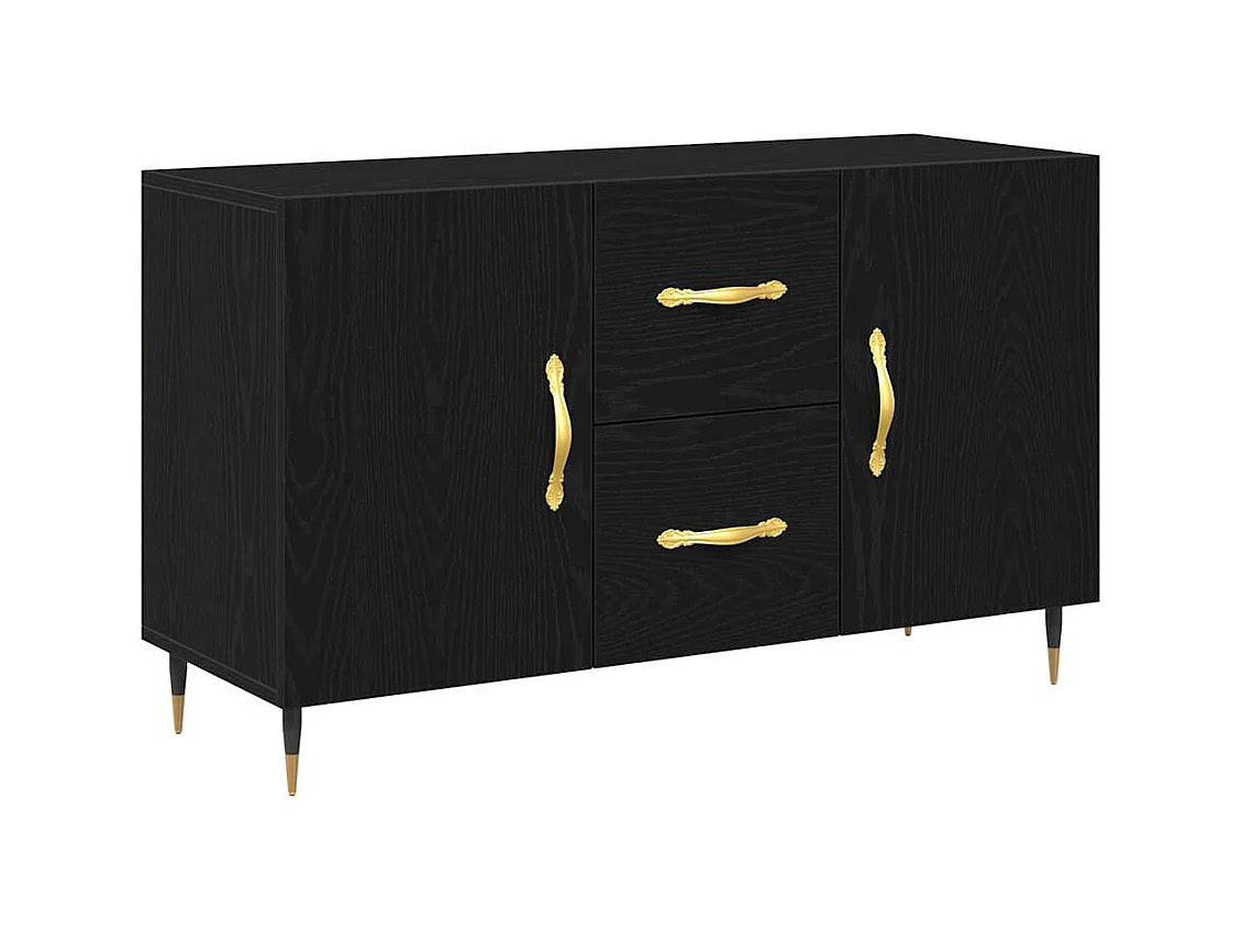 Credenza in rovere nero 100x36x60 cm in legno ingegnerizzato