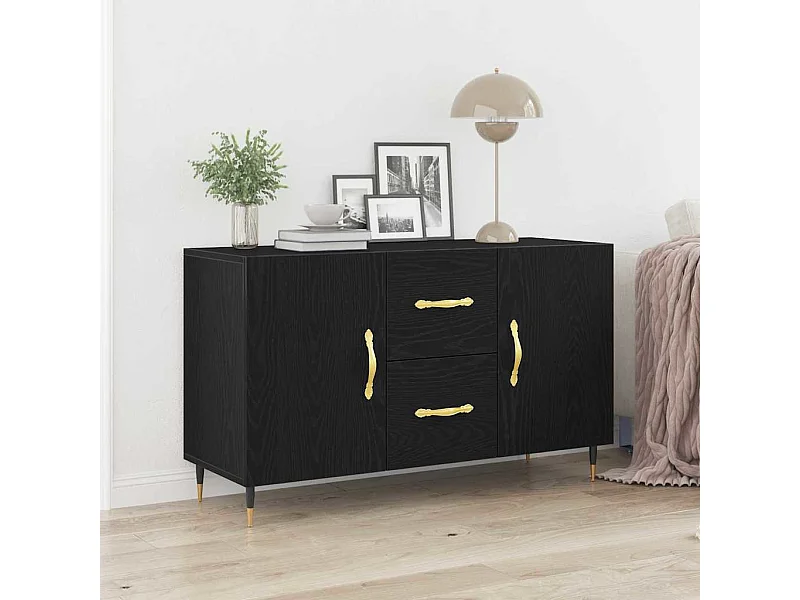 Sideboard aus schwarzer Eiche, 100 x 36 x 60 cm, Holzwerkstoff