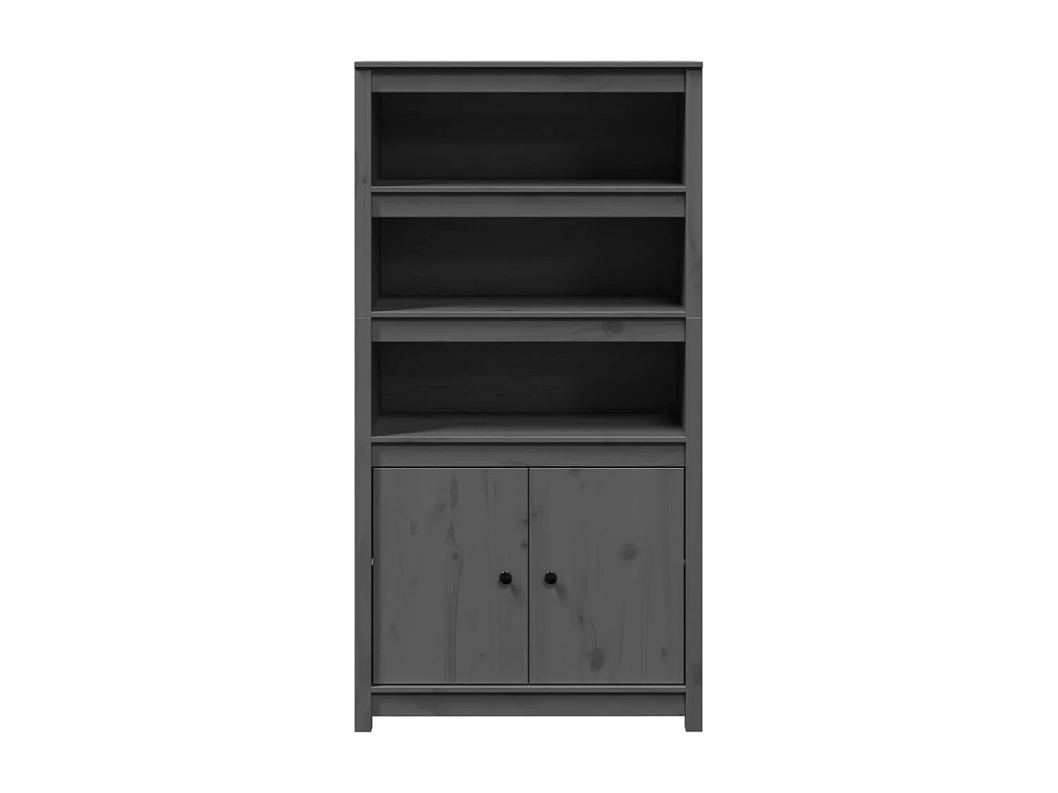 Buffet haut Gris 80x35x154 cm Bois massif de pin