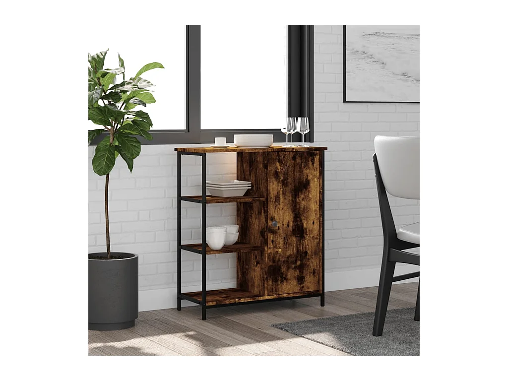 Buffet chêne fumé 70x30x80 cm bois d'ingénierie