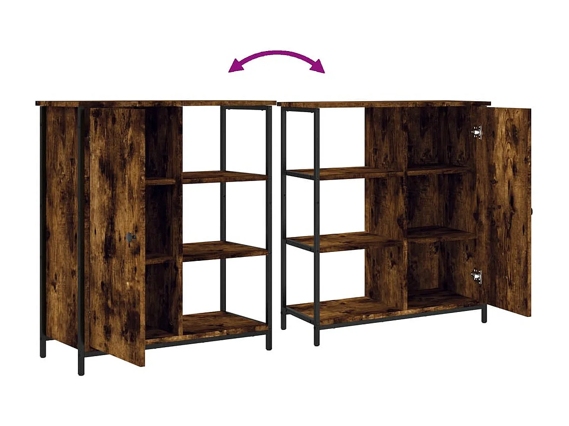 Buffet chêne fumé 70x30x80 cm bois d'ingénierie