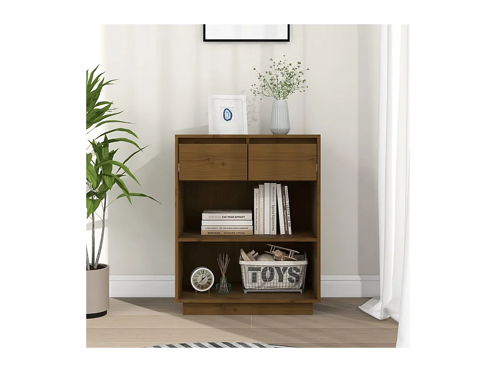 Armoire console Marron miel 60x34x75 cm Bois de pin solide