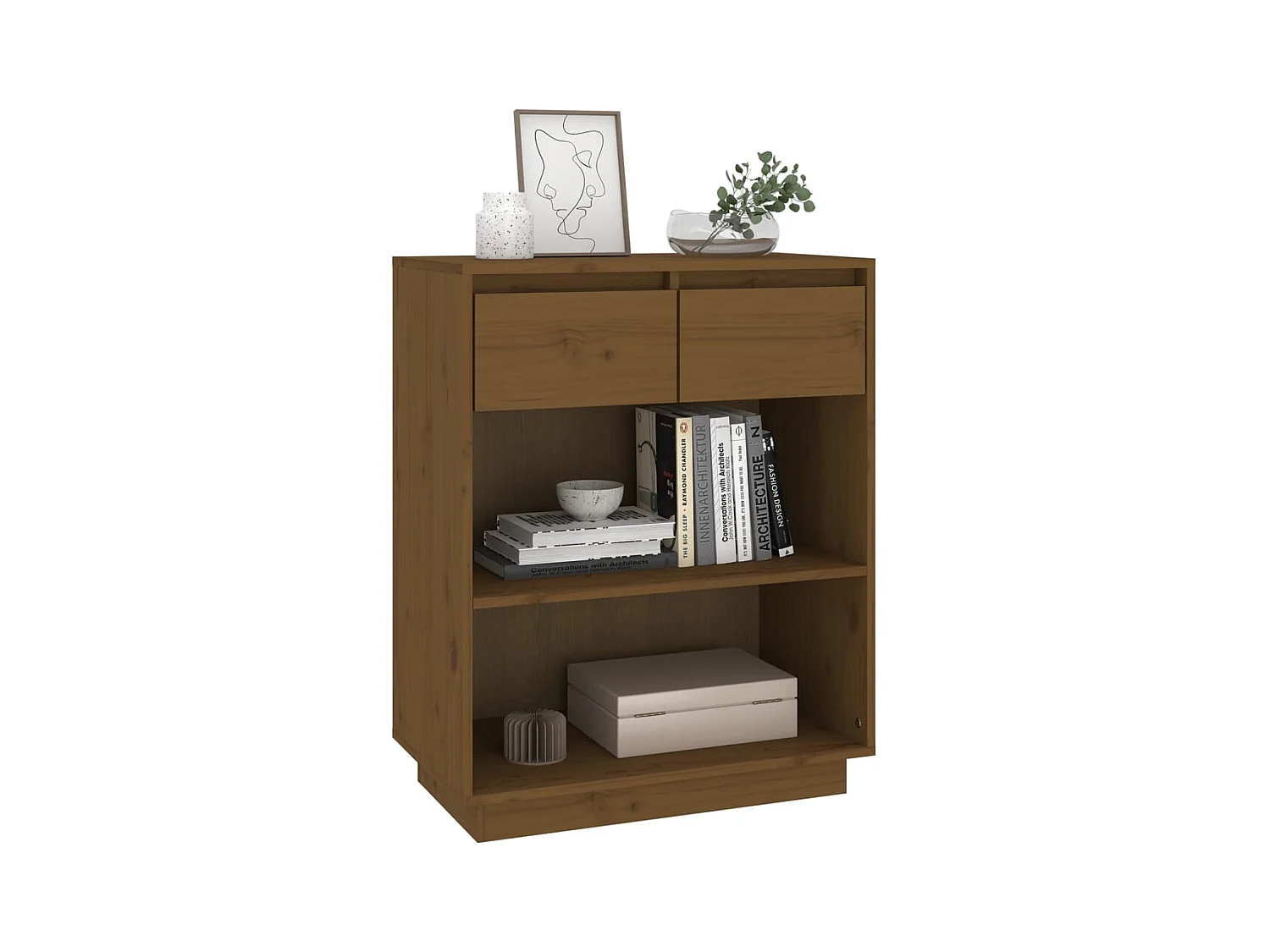 Armoire console Marron miel 60x34x75 cm Bois de pin solide
