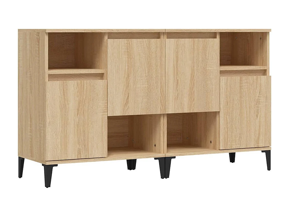 Buffets 2 pcs chêne sonoma 60x35x70 cm bois d'ingénierie