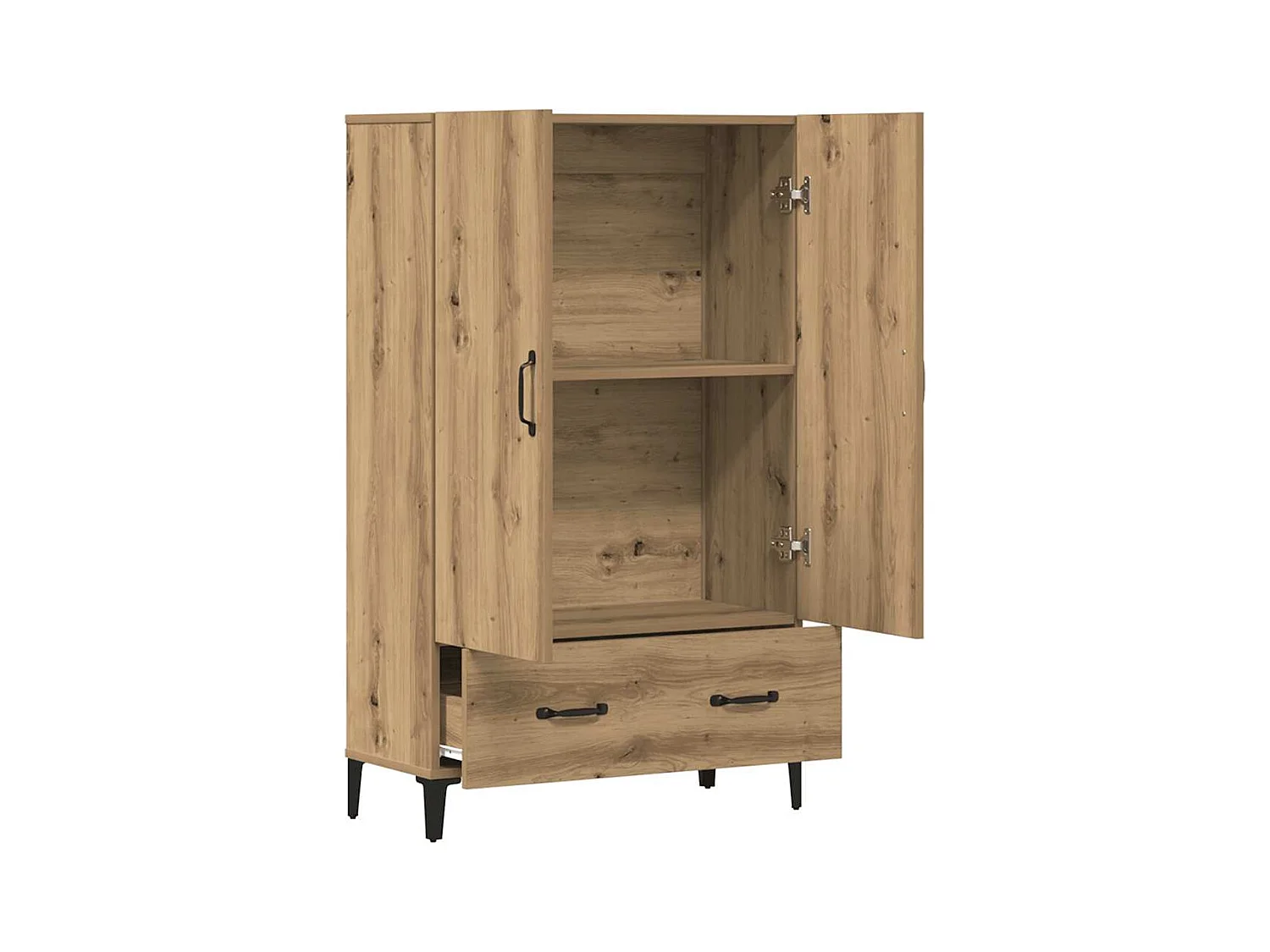Handgemaakt eikenhouten dressoir 70x31x115 cm bewerkt hout