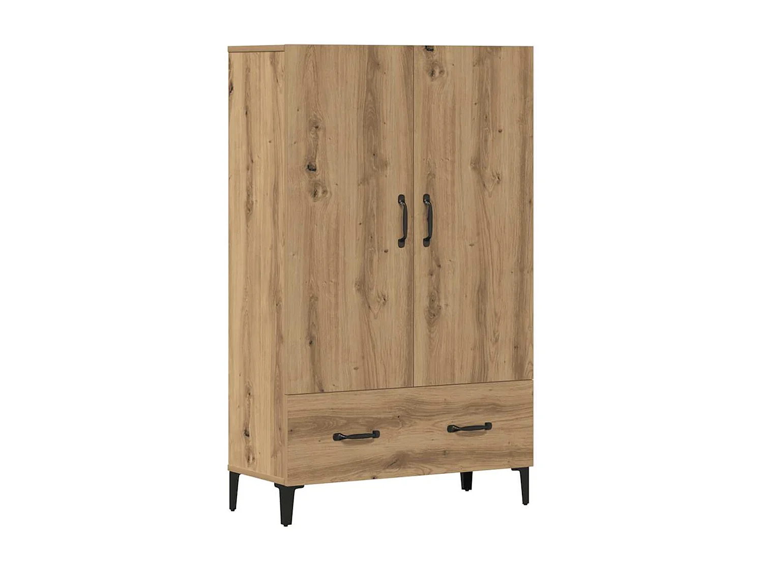 Handgemaakt eikenhouten dressoir 70x31x115 cm bewerkt hout