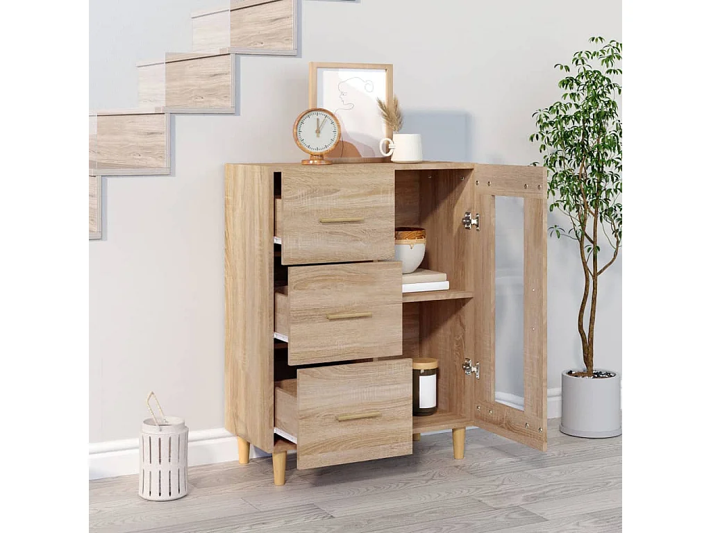 Credenza in rovere Sonoma 69,5x34x90 cm in legno ingegnerizzato