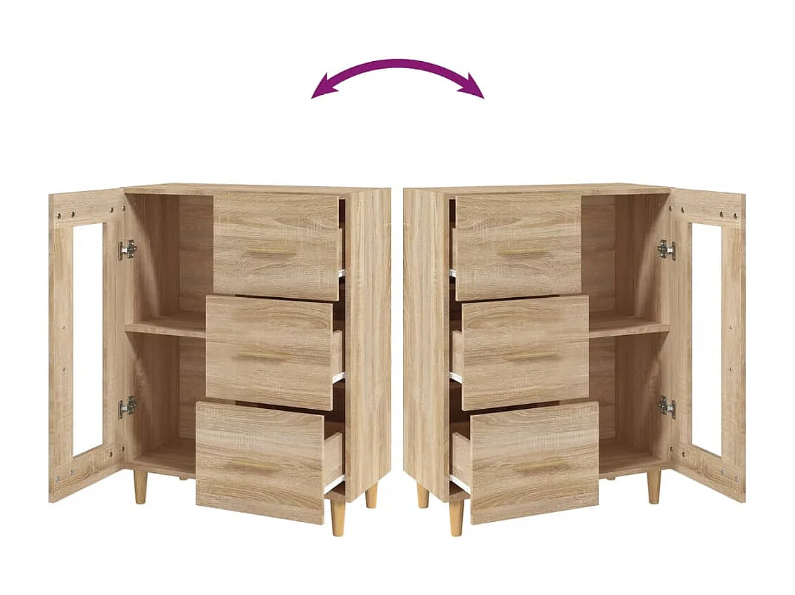 Credenza in rovere Sonoma 69,5x34x90 cm in legno ingegnerizzato