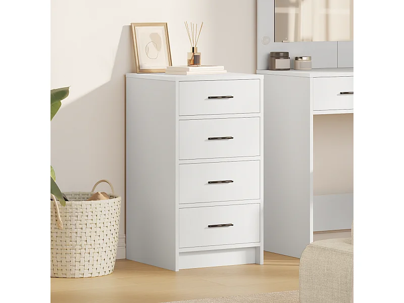 Buffet Blanc 40x41x75 cm en bois d'ingénierie