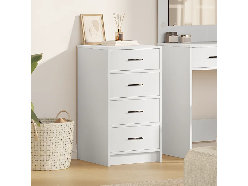 Buffet Blanc 40x41x75 cm en bois d'ingénierie