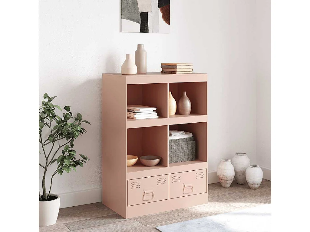 Credenza alta rosa 67x39x95 cm acciaio