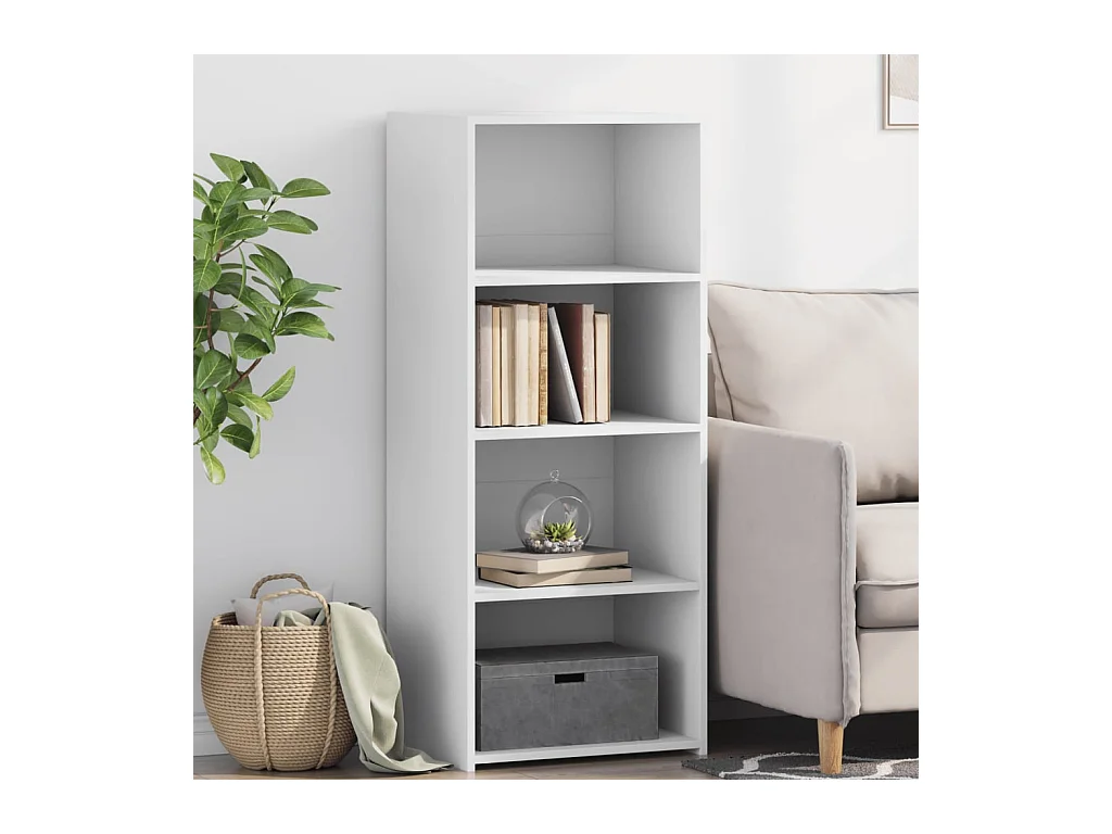 Buffet haut blanc 50x41x124 cm bois d'ingénierie